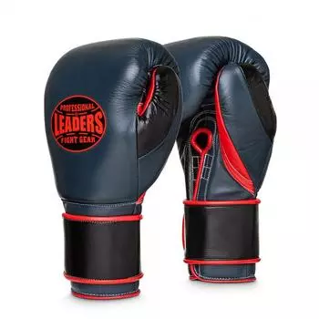 Перчатки боксерские LEADERS Super Series CUSTOM GR/BK/RD, 14 oz
