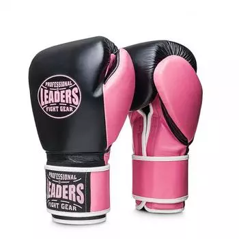Перчатки боксерские LEADERS WAVE BK/PNK, 14 oz