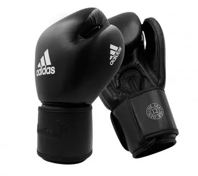 Перчатки боксерские Muay Thai Gloves 200 черно-белые, 12 унций Adidas