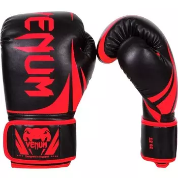 Перчатки боксерские Venum Challenger 2.0 Neo Black/Red, 14 oz Venum