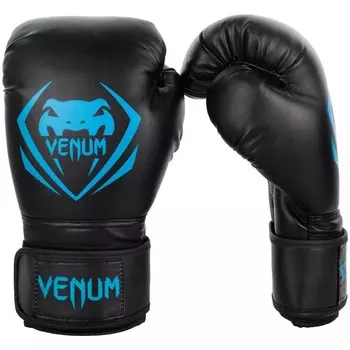 Перчатки боксерские Venum Contender Black/Cyan, 12 oz Venum