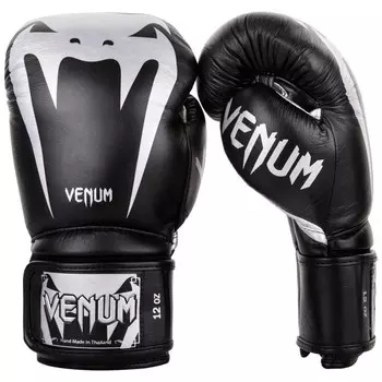 Перчатки боксерские Venum Giant 3.0 Black/Silver Nappa Leather, 16 унций Venum