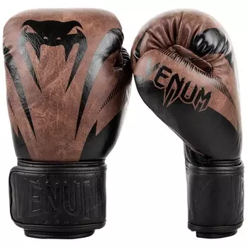 Перчатки боксерские Venum Impact Black/Brown, 10 унций Venum