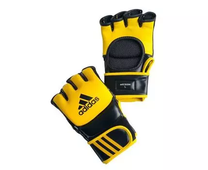 Перчатки для смешанных единоборств Ultimate Fight, желто-черные Adidas