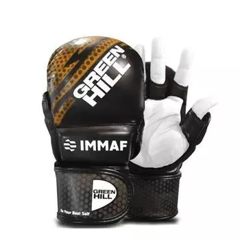Перчатки MMA IMMAF черно-золотистые