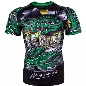 Рашгард Venum Crocodile Black/Green S/S Venum