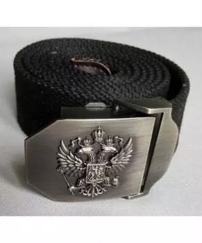 Ремень герб РФ черный