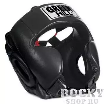Шлем боксерский club без подбородка, Черный Green Hill