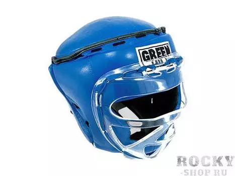 Шлем боксерский закрытый ring, Синий Green Hill
