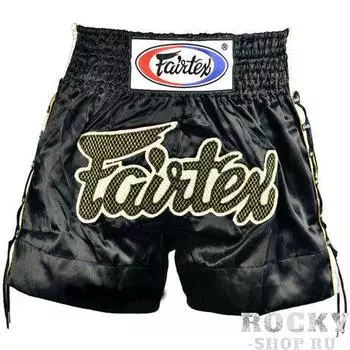 Шорты для тайского бокса Fairtex "GOLD MESH", Черные Fairtex