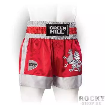 Шорты для тайского бокса/кикбоксинга eagle, Красные Green Hill
