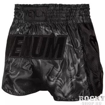 Шорты для тайского бокса Venum Devil Black/Black Venum