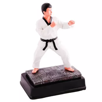 Статуэтка таэквондист в белом кимоно с черным поясом, 12*7*18см Green Hill