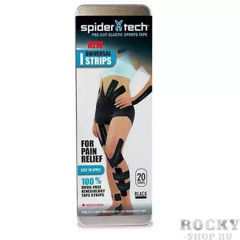 Тейп преднарезанный универсальный SpiderTech Kinesiology, 20 штук SpiderTech