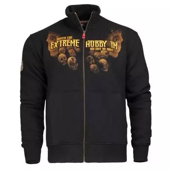 Толстовка на молнии santa muerte, черный Extreme Hobby