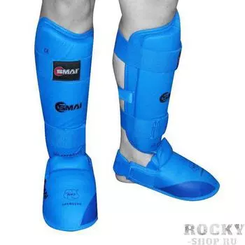 Защита голень-стопа для каратэ WKF SMAI, синяя SMAI