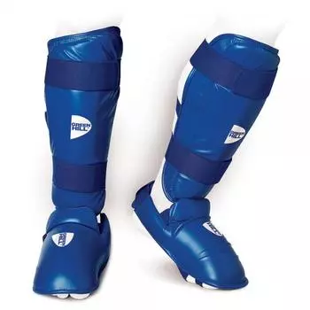 Защита голень+стопа для карате wkf , Синяя