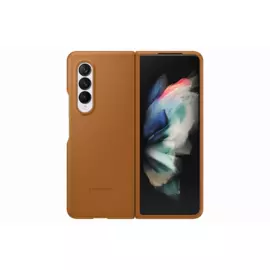 Чехол Samsung Leather Cover Z Fold3, светло-коричневый