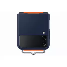 Чехол Samsung Silicone Cover с ремешком Z Flip3, синий