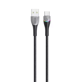 Кабель USAMS US-SJ542 USB - USB Type-C, 3A, 1.2 м, нейлон - Чёрный, Чёрный