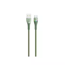 Кабель USAMS US-SJ542 USB - USB Type-C, 3A, 1.2 м, нейлон - Зелёный, Зелёный