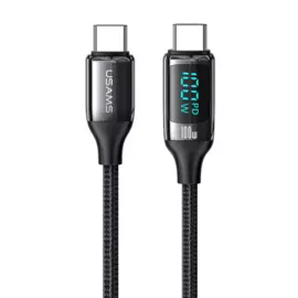 Кабель USAMS US-SJ546 USB Type-C - USB Type-C, 100 Вт, 1.2 м, нейлон - Чёрный, Чёрный