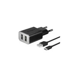Сетевое ЗУ Deppa Smart 2хUSB, 2.4A, USB Type-C