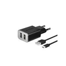 Сетевое ЗУ Deppa Smart 2хUSB, 2.4A, microUSB