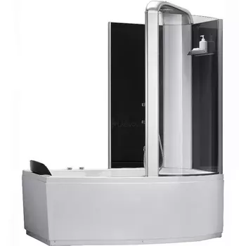 Акриловая ванна со шторкой и душевой системой Orans