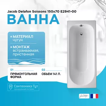 Чугунная ванна Jacob Delafon
