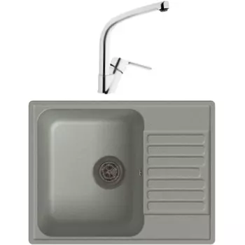 Quarz GF-Z13 со смесителем для кухни Vitra Axe S A42158EXP Серый Хром