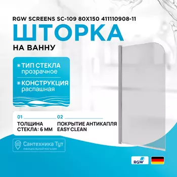 Шторка на ванну RGW
