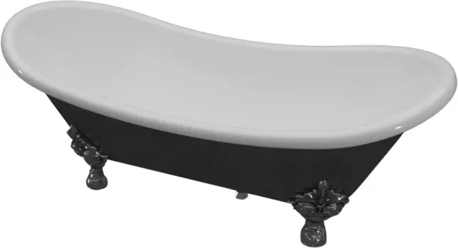 Акриловая ванна Artemis Cloe 180x75 черная, ножки хром 1.05.407.010.01.1.63