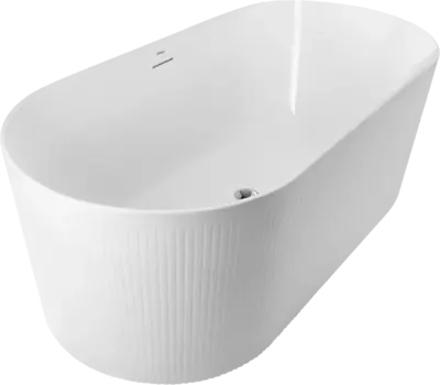 Акриловая ванна BelBagno BB411 170x80 см, отдельностоящая, овальная, со сливом-переливом, с донным клапаном BB411-1700-800