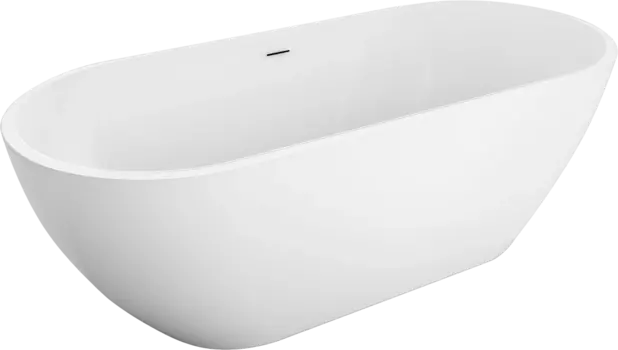 Акриловая ванна BelBagno Uno BB701 140x70 см, отдельностоящая, овальная, со сливом-переливом, с донным клапаном BB701-1400-720-K