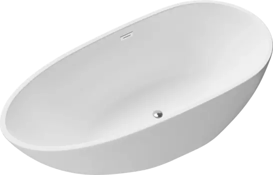 Акриловая ванна Grossman Fly GR-1103M 160x80 см, отдельностоящая, овальная, с каркасом, со сливом-переливом, матовая