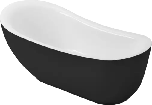 Акриловая ванна Grossman Style GR-2303MB 180x90 см, отдельностоящая, овальная, с каркасом, со сливом-переливом, черная, матовая