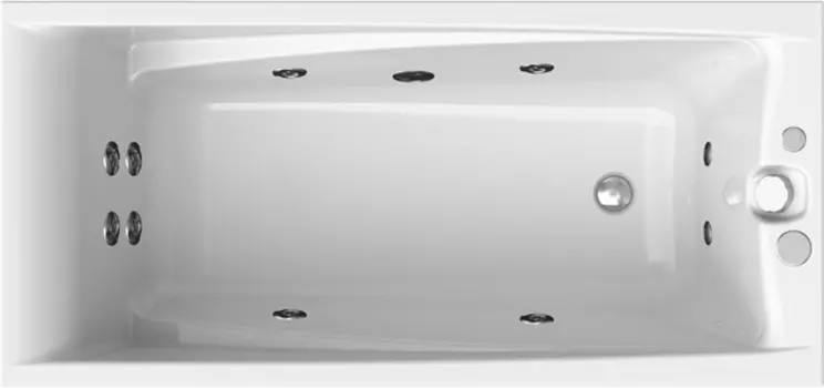Акриловая ванна Radomir Vannesa Massage Фелиция 160х75, с гидромассажем и каркасом, экран с рисунком, актив 2-77-2-0-0-204