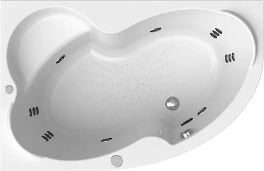 Акриловая ванна Radomir Vannesa Massage Ирма 169х110, с каркасом, экраном и полотенцедержателем, актив, L 2-77-2-1-0-217