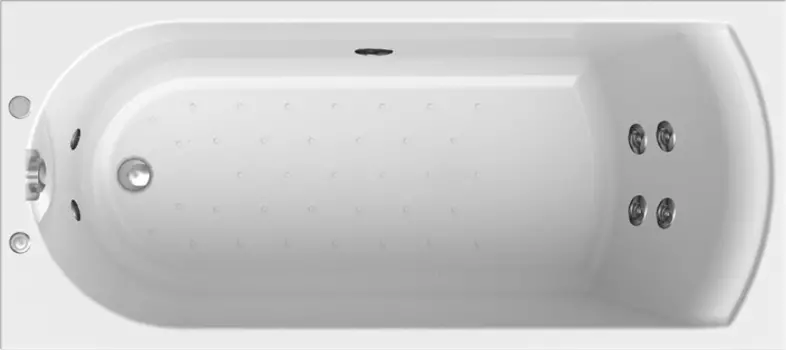 Акриловая ванна Radomir Vannesa Николь Классик 180х80, с гидромассажем и экраном, форсунки хром 2-75-2-0-0-210