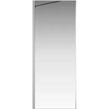 Боковая перегородка Creto Tenta 123-SP-100-C-CH-8 стекло прозрачное EASY CLEAN, профиль хром, 100х200 см
