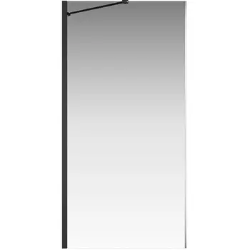 Боковая перегородка Creto Tenta 123-SP-800-C-B-8 стекло прозрачное EASY CLEAN, профиль черный, 80х200 см