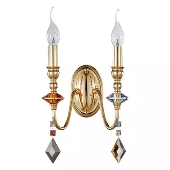 Бра Crystal Lux MERCEDES AP2 GOLD/COLOR