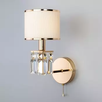 Бра Eurosvet Zaffiro 10129/1 золото/прозрачный хрусталь Strotskis