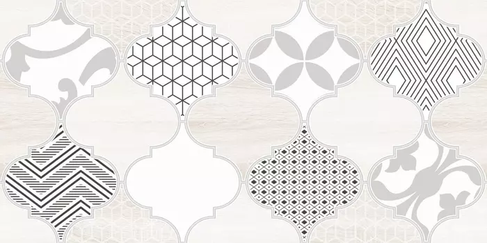 Декор LB-Ceramics Мореска 20x40, узор 2 бежевый 1641-8625