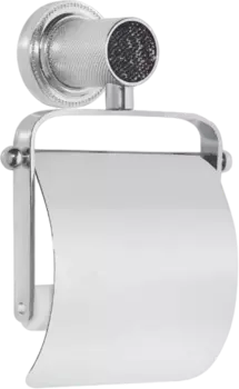 Держатель туалетной бумаги Boheme Royal Cristal black с крышкой, хром 10921-CR-B