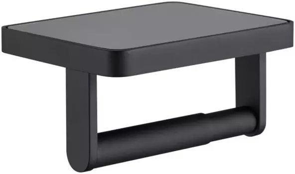 Держатель туалетной бумаги Iddis On-X ONXBL02i43 с полкой со вставкой из стекла, черный матовый