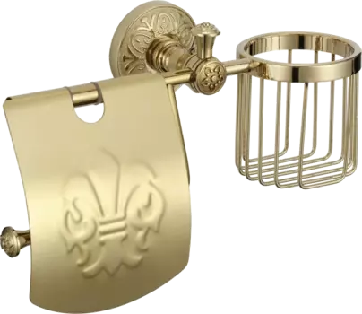 Держатель туалетной бумаги Savol 58 b S-L05851B золото, с держателем освежителя воздуха