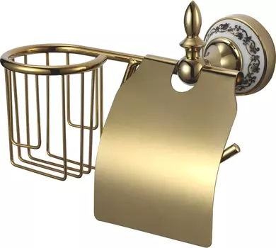 Держатель туалетной бумаги Savol 68b S-R06851B R, золото, с держателем освежителя воздуха