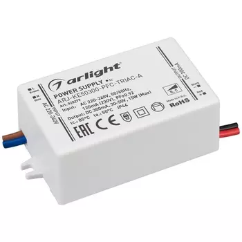 Драйвер Arlight ARJ-KE50300-PFC-Triac-A 30-50V 15W IP44 0,3A 028279 /028279